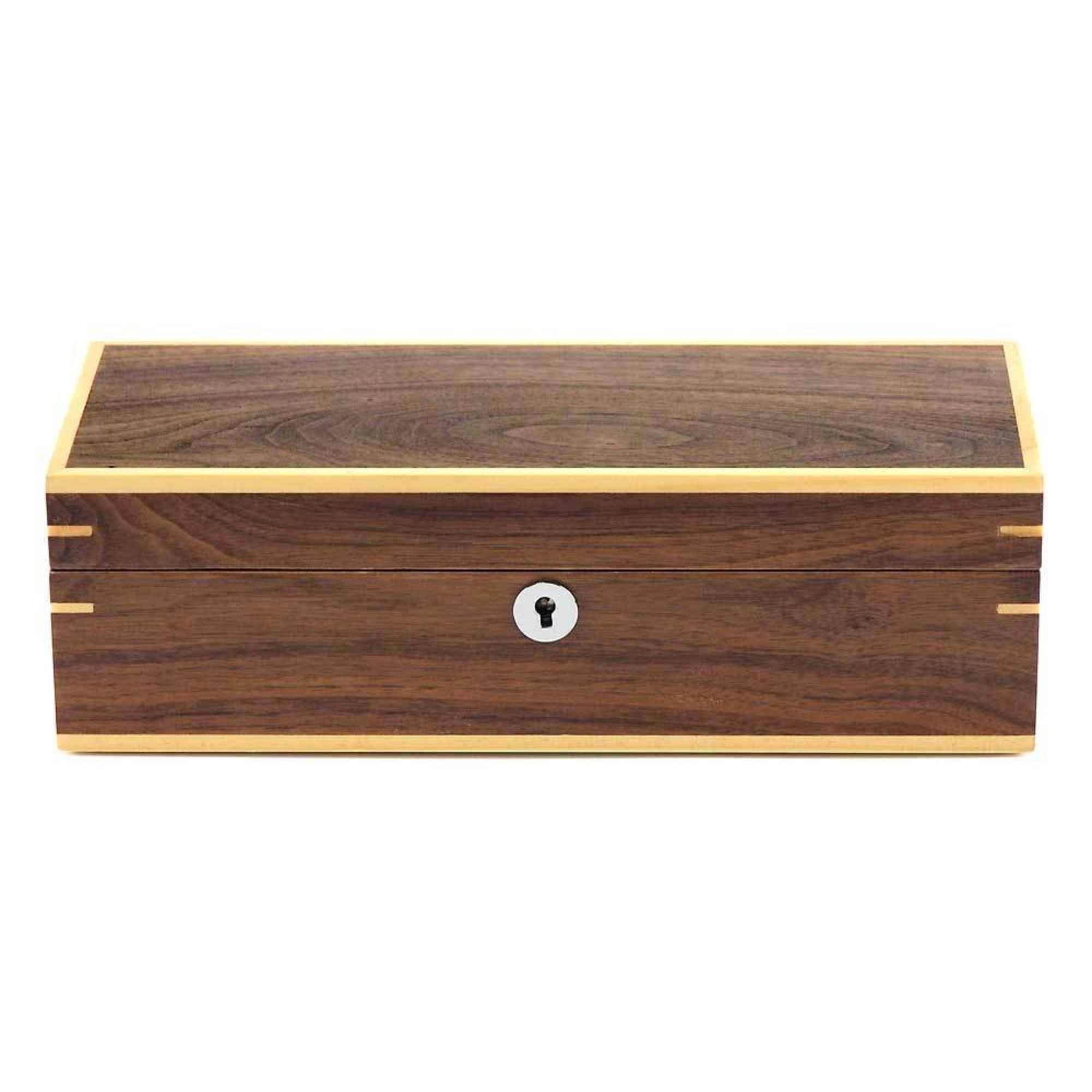 Walnut Wooden Watch Box for 5 Watches Watch Boxes Clinks 