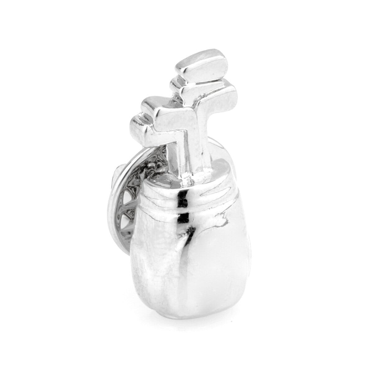 Silver Golf Bag with Clubs Lapel Pin Lapel Pin Clinks 