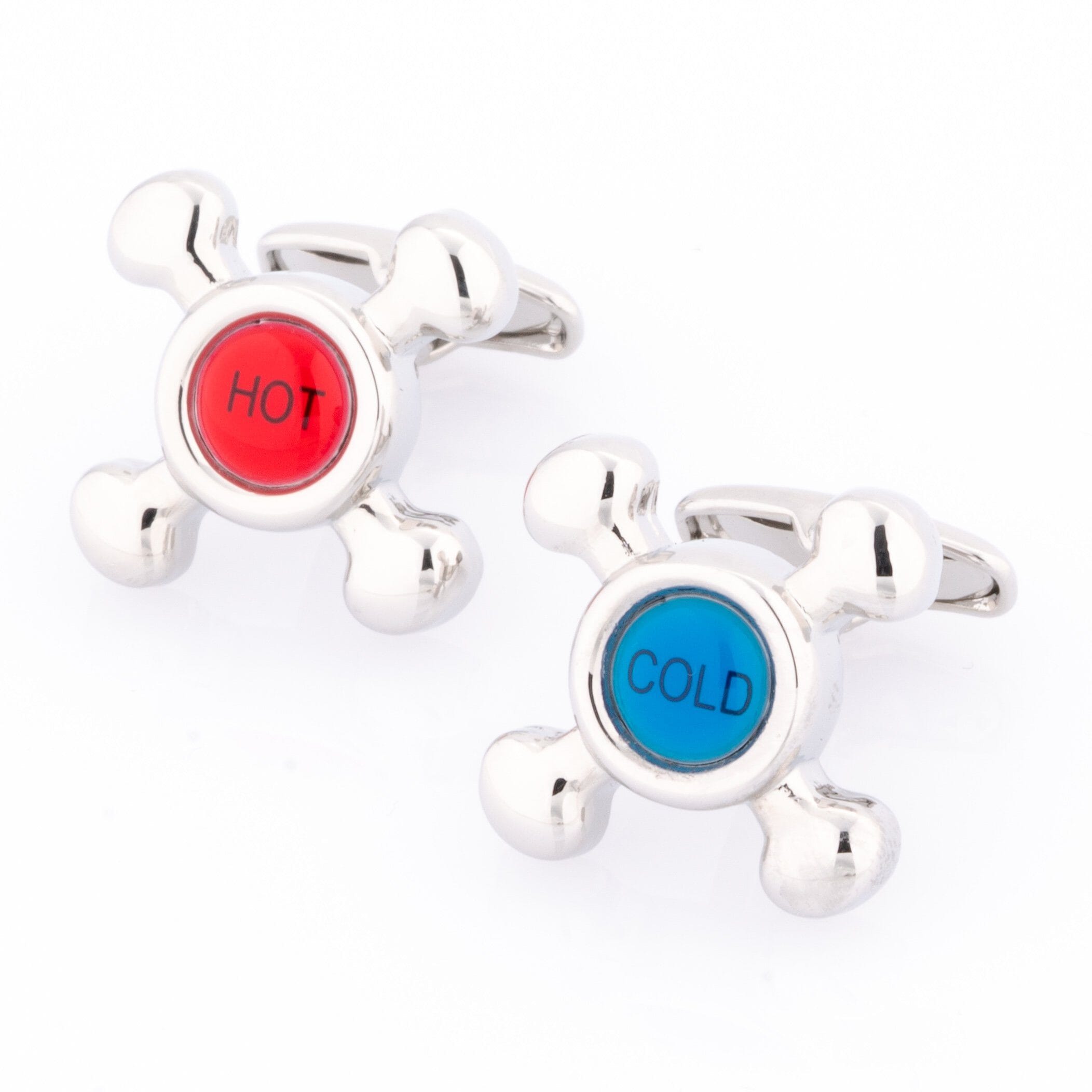 Red & Blue Hot & Cold Tap Cufflinks Novelty Cufflinks Clinks Australia 
