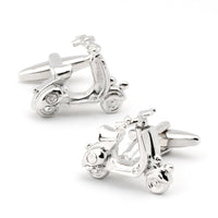 Silver 3D Vespa Scooter Cufflinks Novelty Cufflinks Clinks Australia