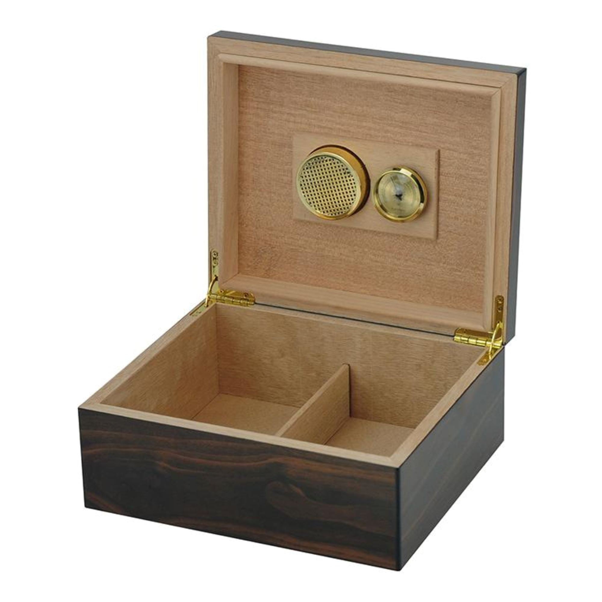 25 CT Walnut Cigar Humidor Mahogany Lining Box for Cigars Cigar Boxes Clinks 