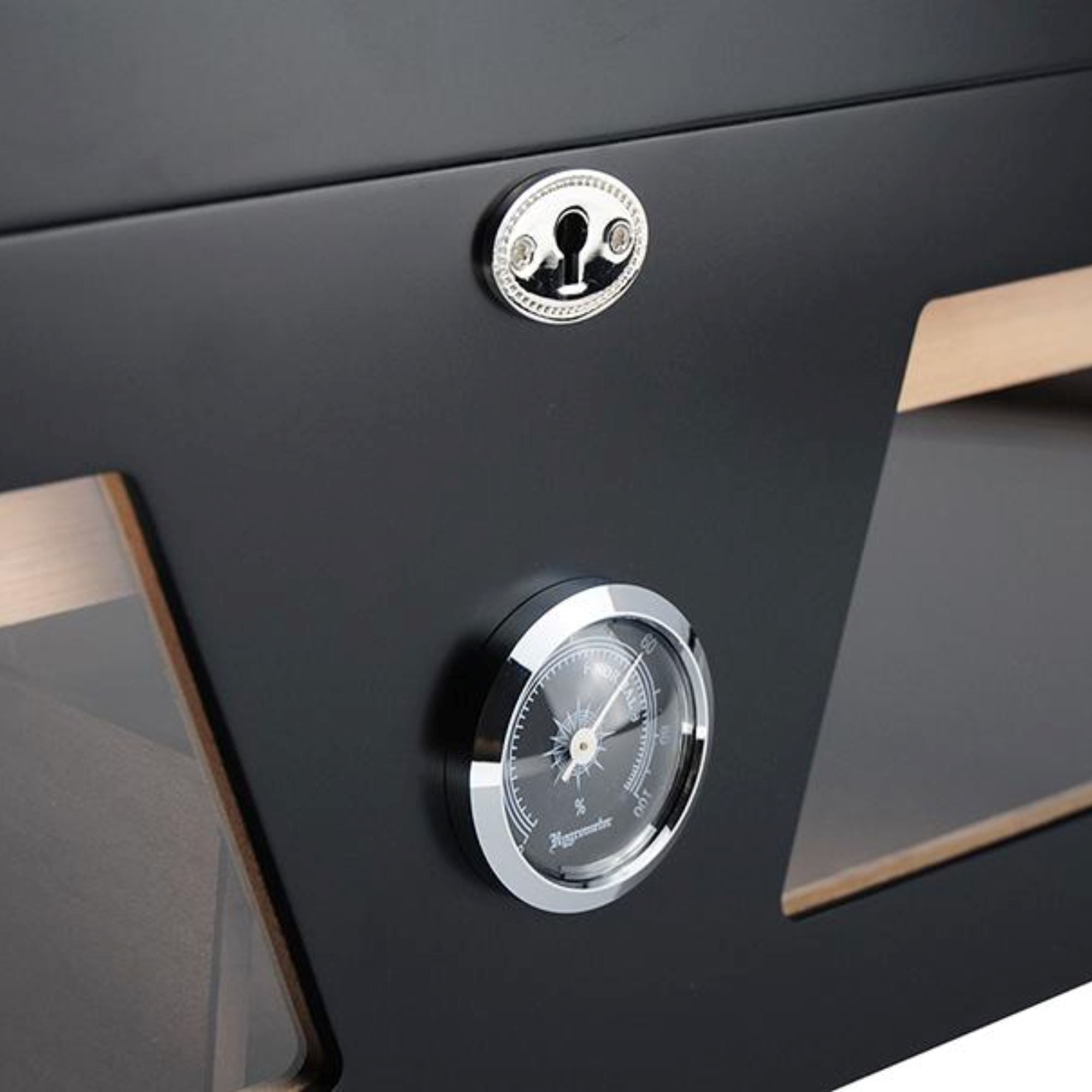 100 CT Black Cigar Humidor Spanish Cedar Box for Cigars Cigar Boxes Clinks 