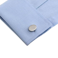 Oval Brushed Silver Engravable Cufflinks Classic & Modern Cufflinks Clinks Australia