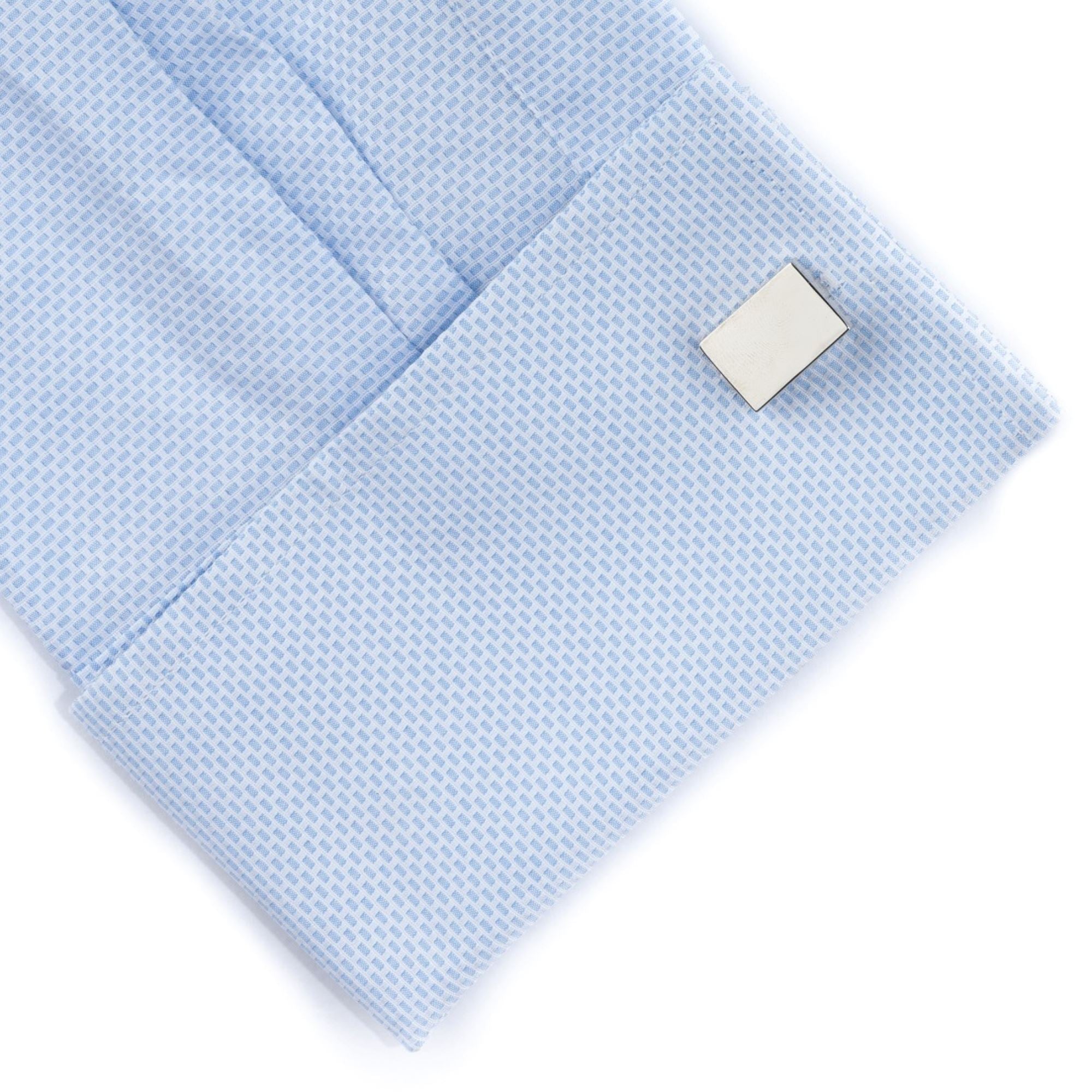 Shiny Silver Rectangle Engravable Cufflinks Classic & Modern Cufflinks Clinks Australia 