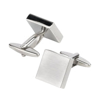 Brush Silver Square Engravable Cufflinks Classic & Modern Cufflinks Clinks Australia