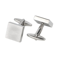 Brush Silver Square Engravable Cufflinks Classic & Modern Cufflinks Clinks Australia