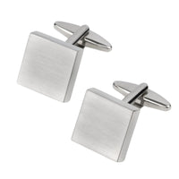 Brush Silver Square Engravable Cufflinks Classic & Modern Cufflinks Clinks Australia