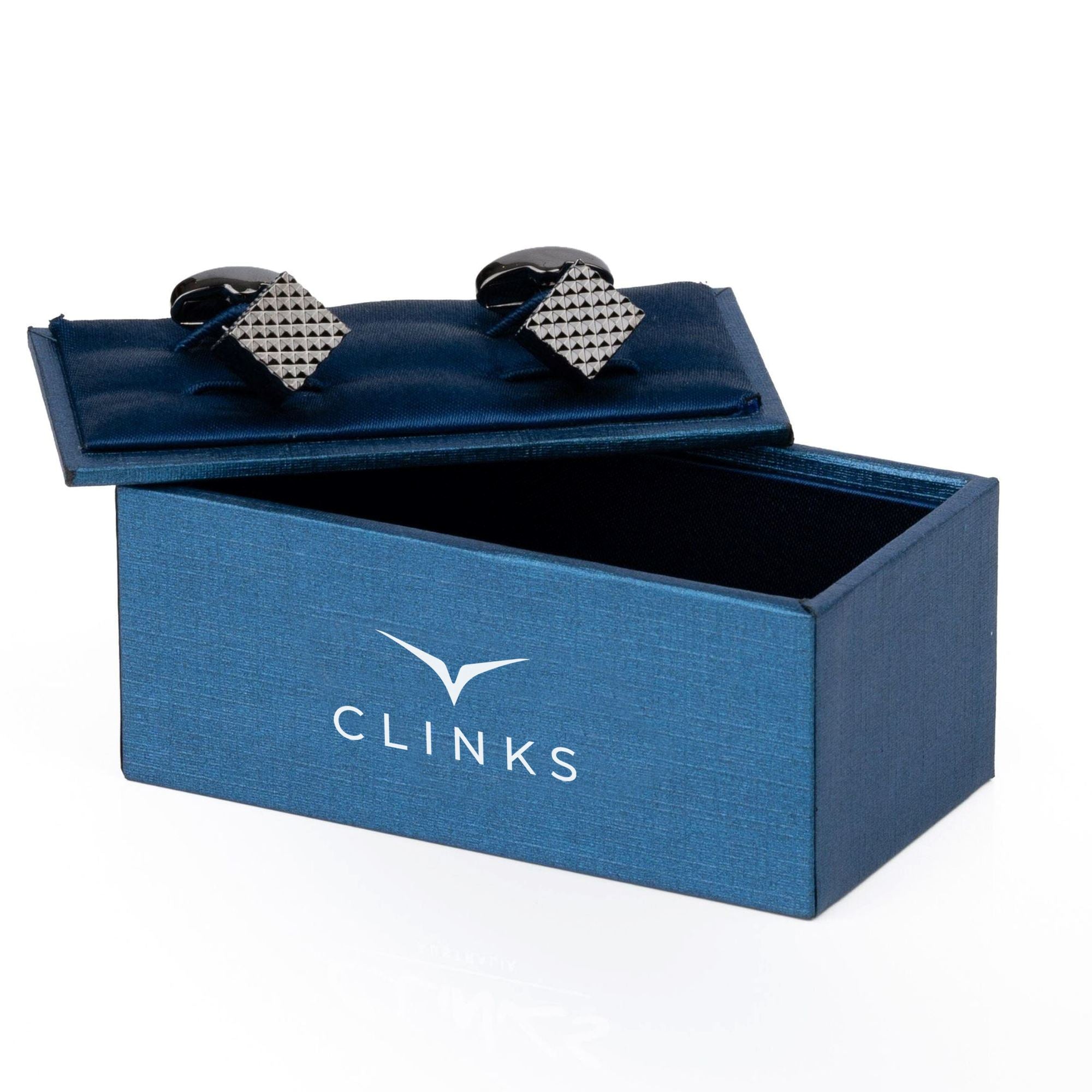 Gunmetal Diamond Textured Cube Cufflinks Classic & Modern Cufflinks Clinks Australia 