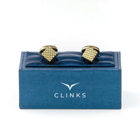 Gold Diamond Textured Cube Cufflinks Classic & Modern Cufflinks Clinks Australia