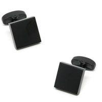 Matte Black Square Cufflinks Classic & Modern Cufflinks Clinks Australia Matte Black Square Cufflinks