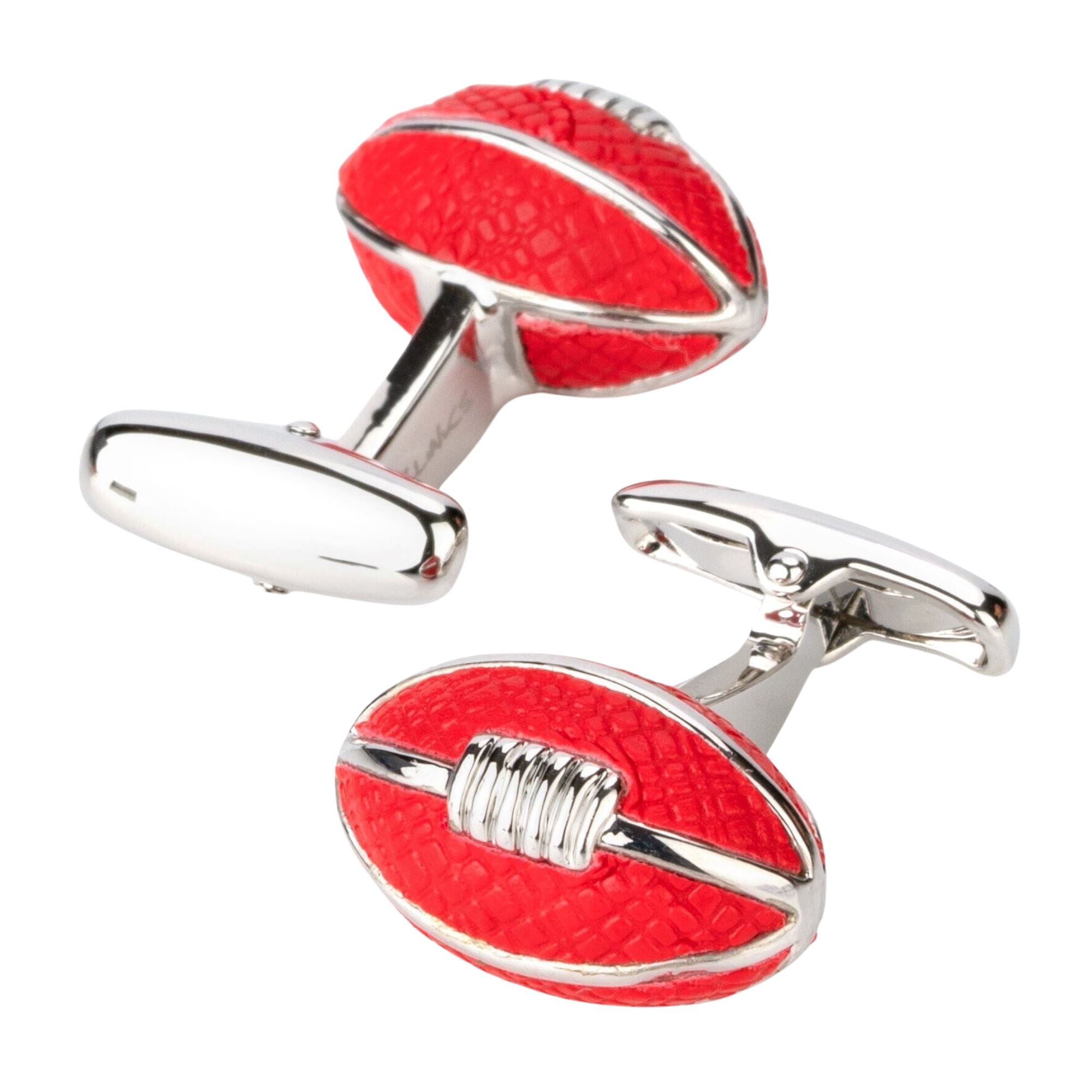 AFL Footy Red Leather Football Cufflinks Novelty Cufflinks Clinks Australia 