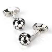 3D Silver and Black Soccer Ball Football Cufflinks Novelty Cufflinks Clinks Australia