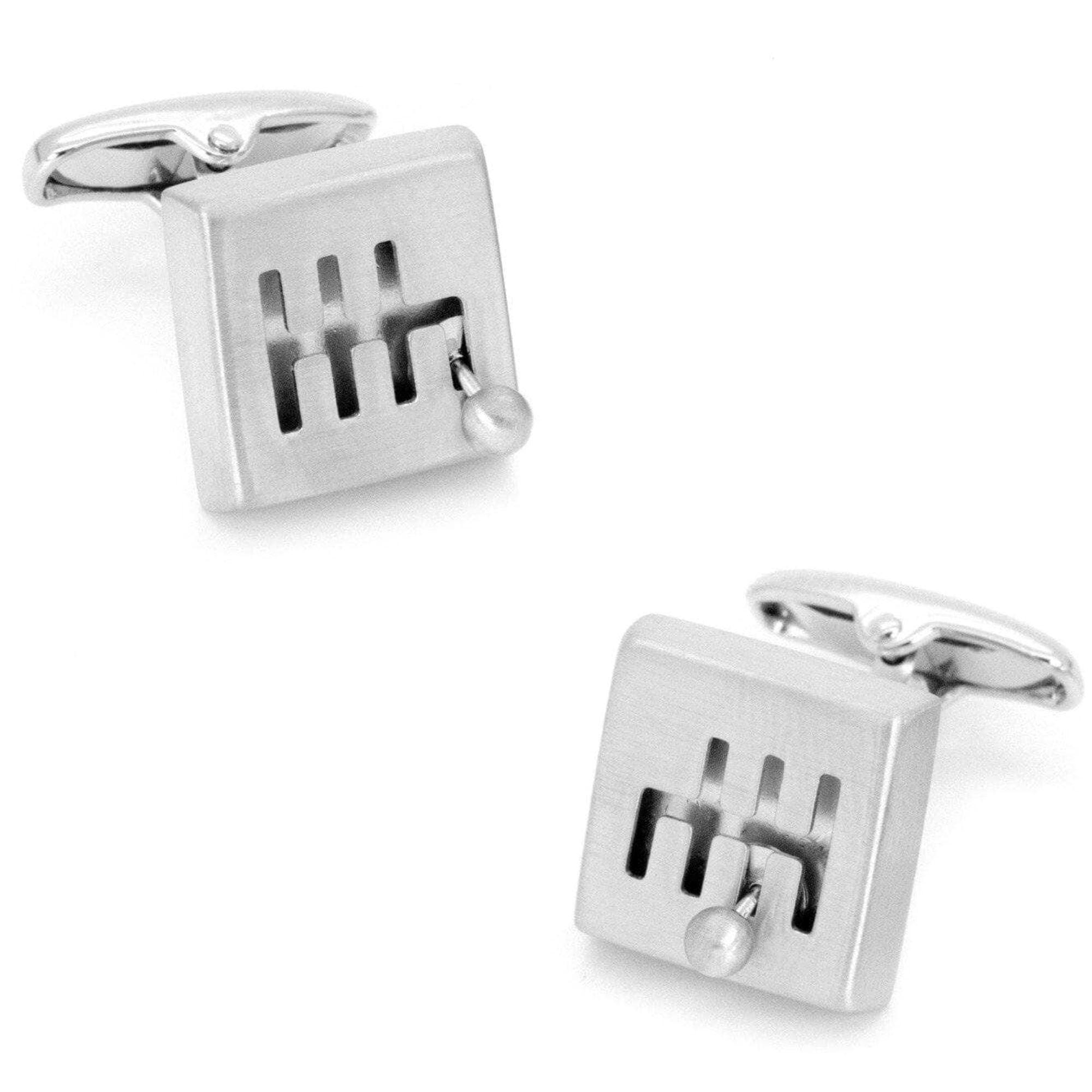 Moving Silver Gear Shift Cufflinks Novelty Cufflinks Clinks Australia Moving Silver Gear Shift Cufflinks 