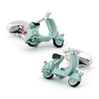 Light Blue 3D Vespa Scooter Cufflinks Novelty Cufflinks Clinks Australia Light Blue 3D Vespa Scooter Cufflinks