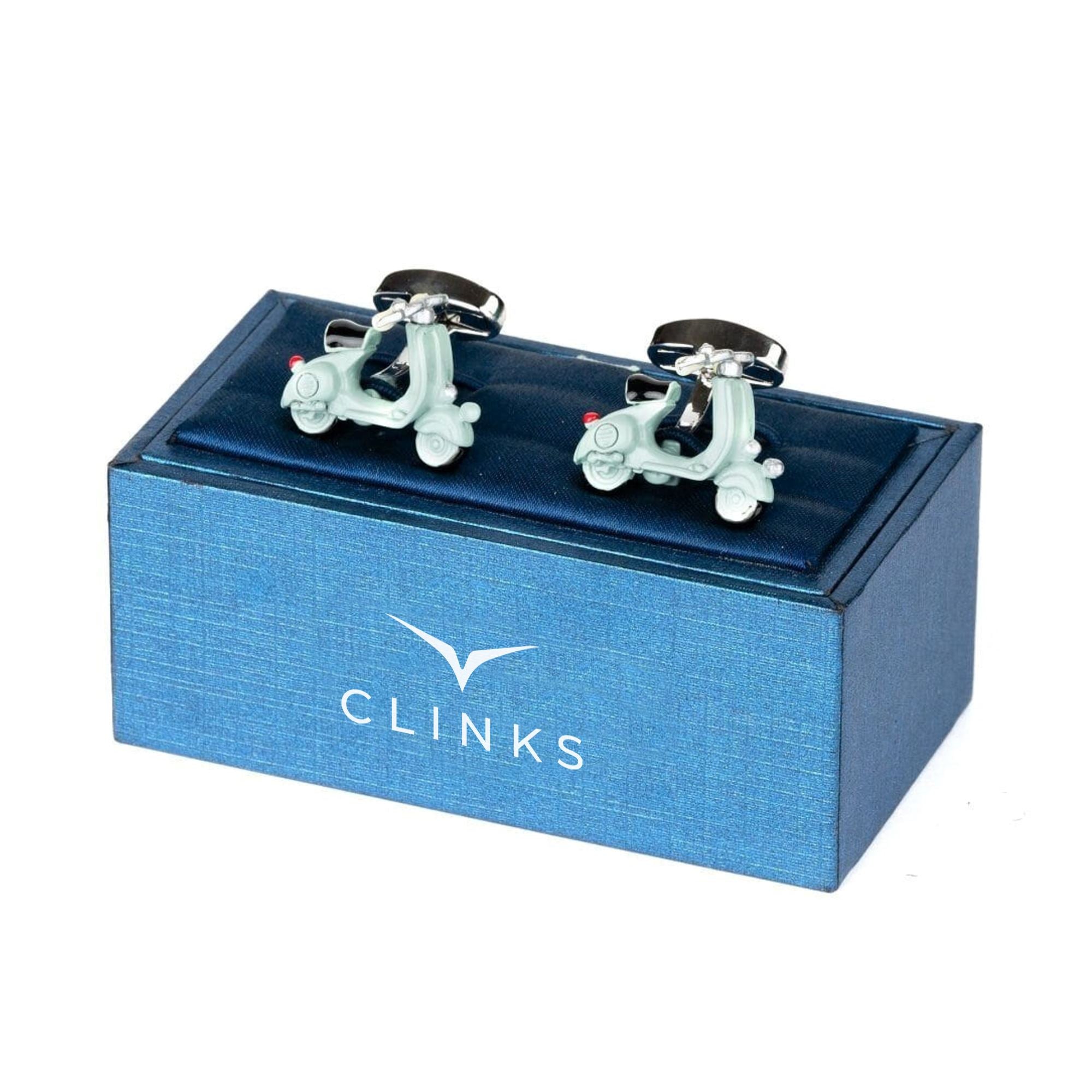 Light Blue 3D Vespa Scooter Cufflinks Novelty Cufflinks Clinks Australia 