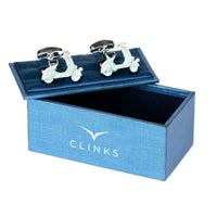 Light Blue 3D Vespa Scooter Cufflinks Novelty Cufflinks Clinks Australia