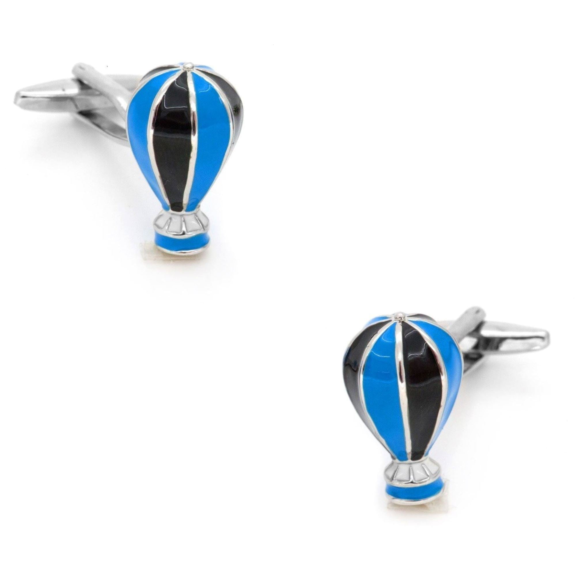 Hot Air Balloon Cufflinks Blue and Black Novelty Cufflinks Clinks Australia Hot Air Balloon Cufflinks Blue and Black 