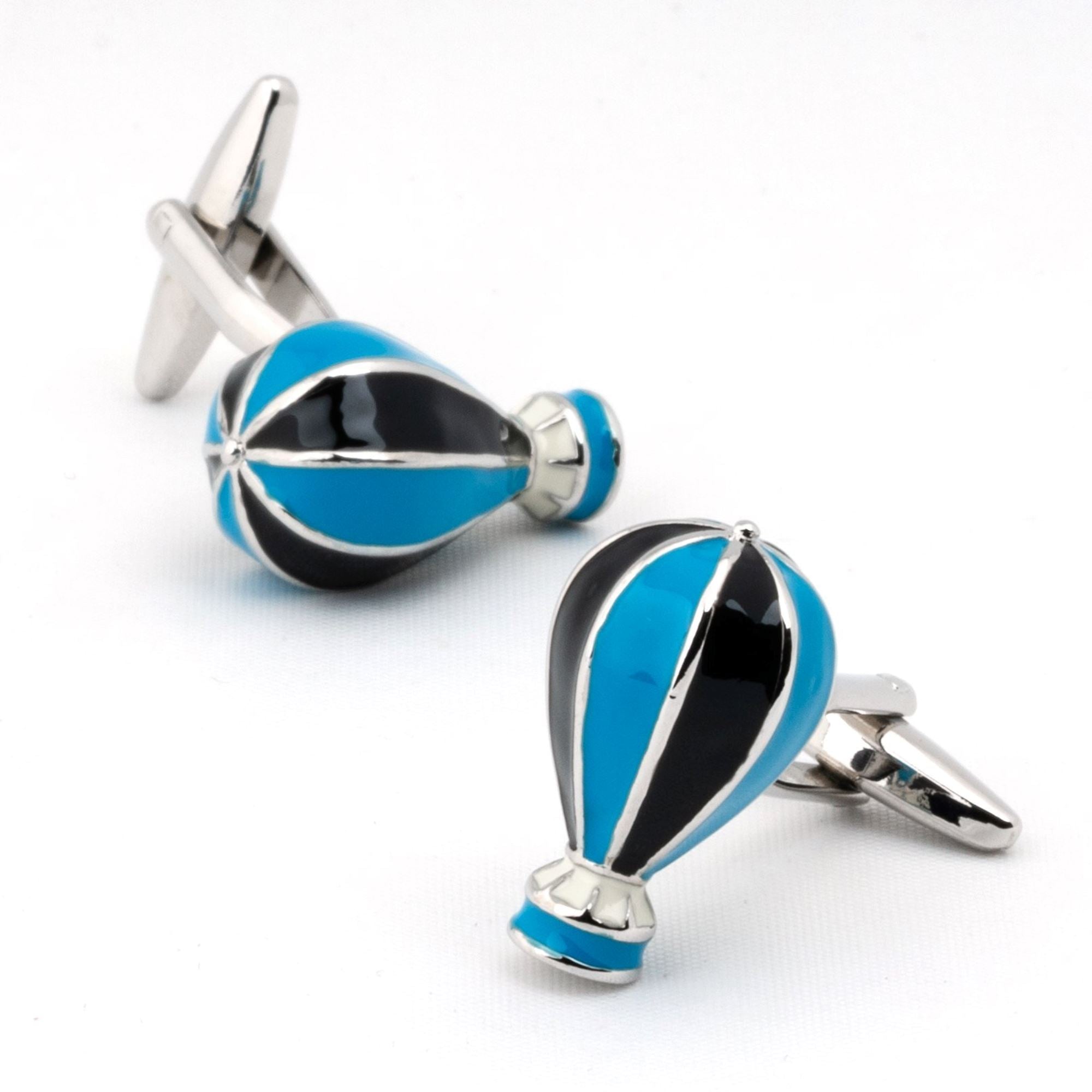 Hot Air Balloon Cufflinks Blue and Black Novelty Cufflinks Clinks Australia 