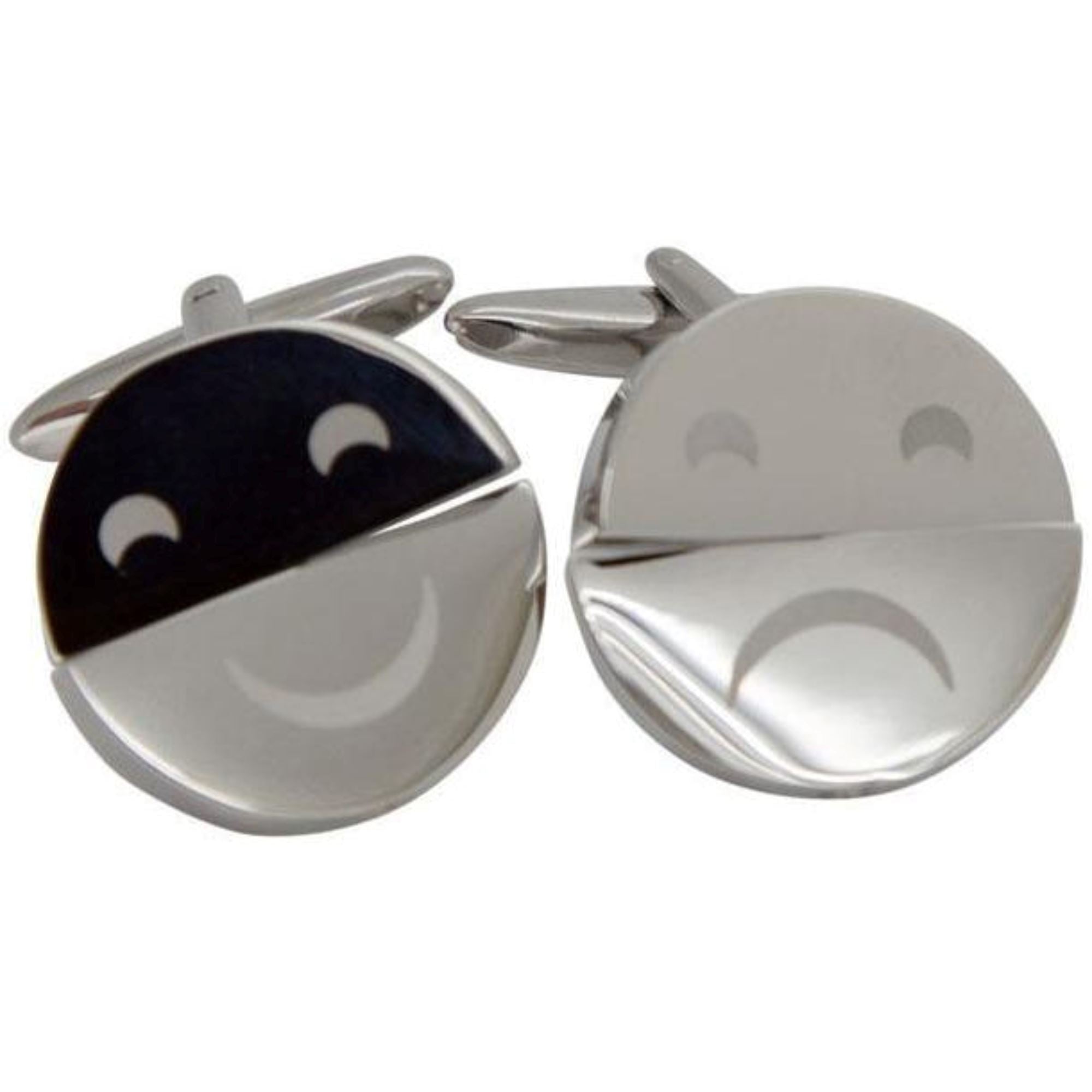 Happy Sad Face Twist Cufflinks Novelty Cufflinks Clinks Australia 