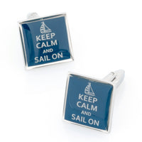 Keep Calm and Sail On Cufflinks Novelty Cufflinks Clinks Australia Keep Calm and Sail On Cufflinks