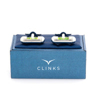 Green "Spirit Level" Cufflinks Novelty Cufflinks Clinks Australia