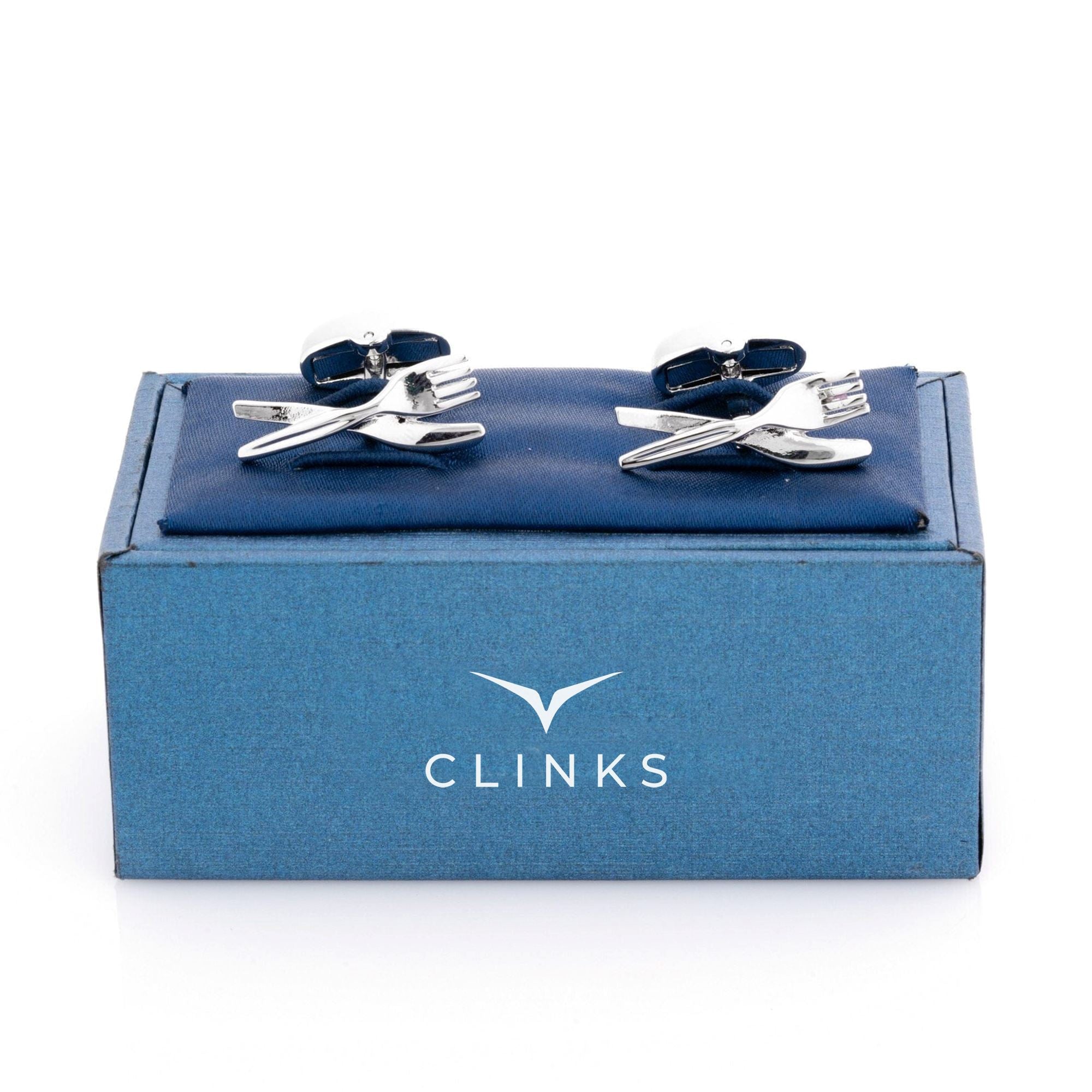 Knife and Fork Cufflinks Silver Novelty Cufflinks Clinks Australia 