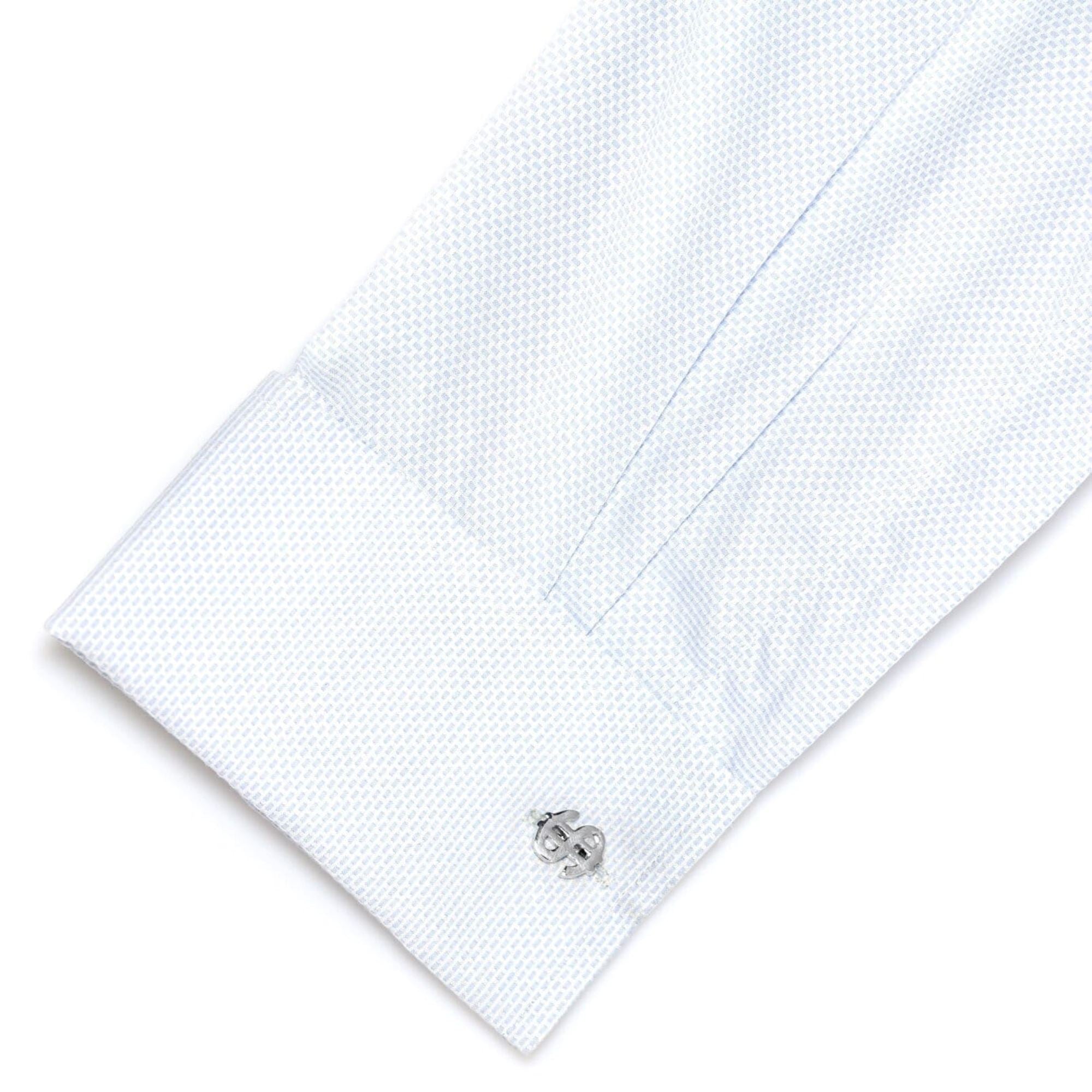 "$" Silver Dollar Sign Cufflinks Novelty Cufflinks Clinks Australia 