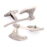 Medieval Axe Cufflinks in Burnished Silver Novelty Cufflinks Clinks Australia