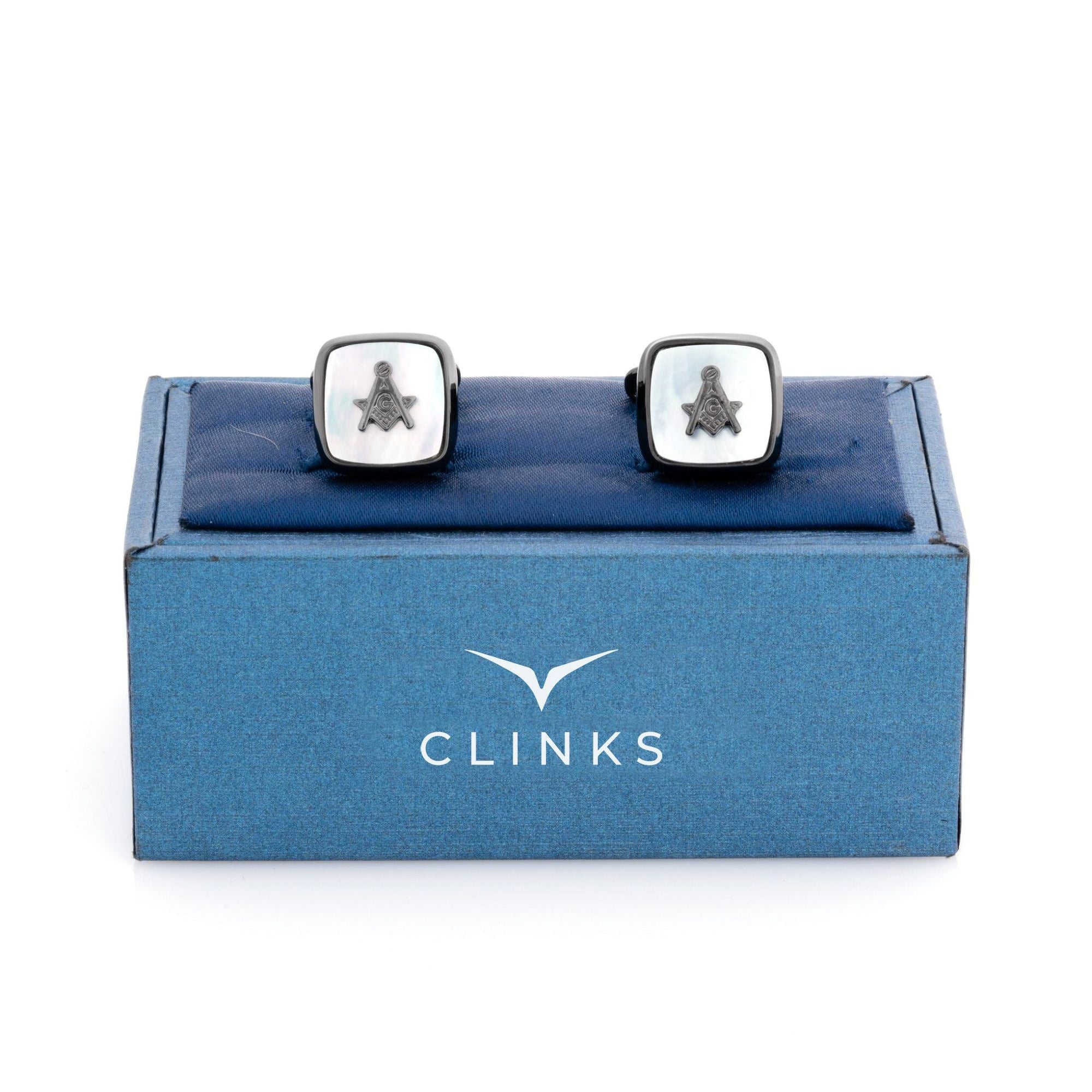 Freemason Masonic Square Gunmetal Mother of Pearl Cufflinks Novelty Cufflinks Clinks Australia 