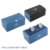 Mother of Pearl with Crystal in Silver Cufflinks Classic & Modern Cufflinks Clinks Australia