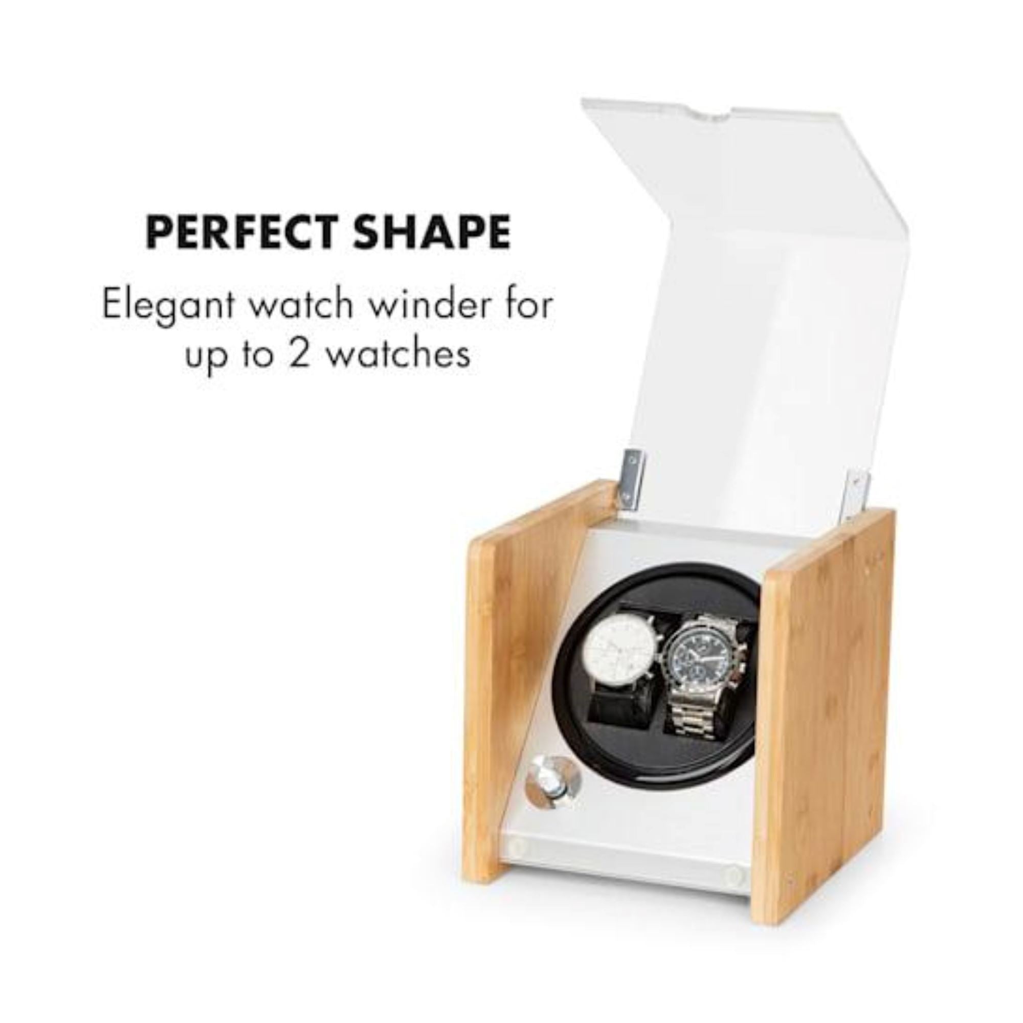 BLAQ Watch Winder Box 2 Watches in Aluminum & Bamboo Watch Winder Boxes Clinks 