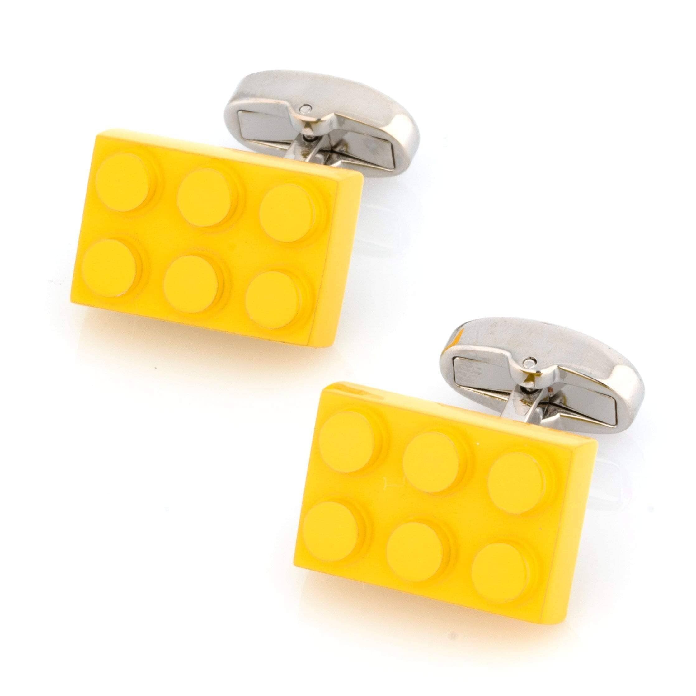 Yellow Building Block Cufflinks Novelty Cufflinks Clinks Australia 