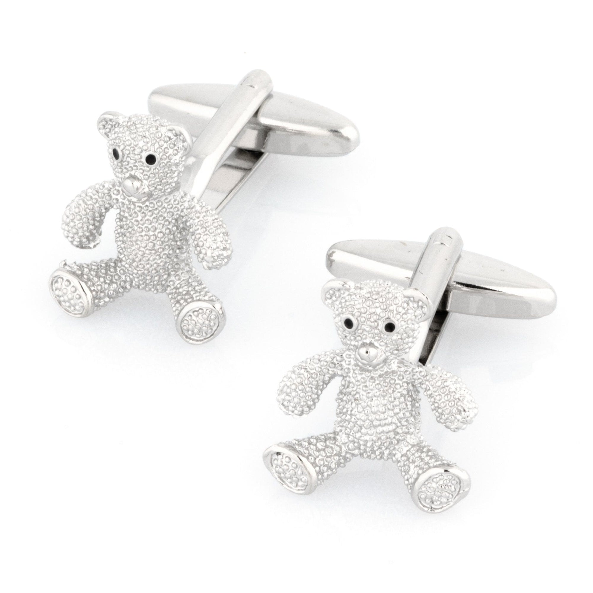 Silver Textured Teddy Bear Cufflinks Novelty Cufflinks Clinks Australia Silver Textured Teddy Bear Cufflinks 