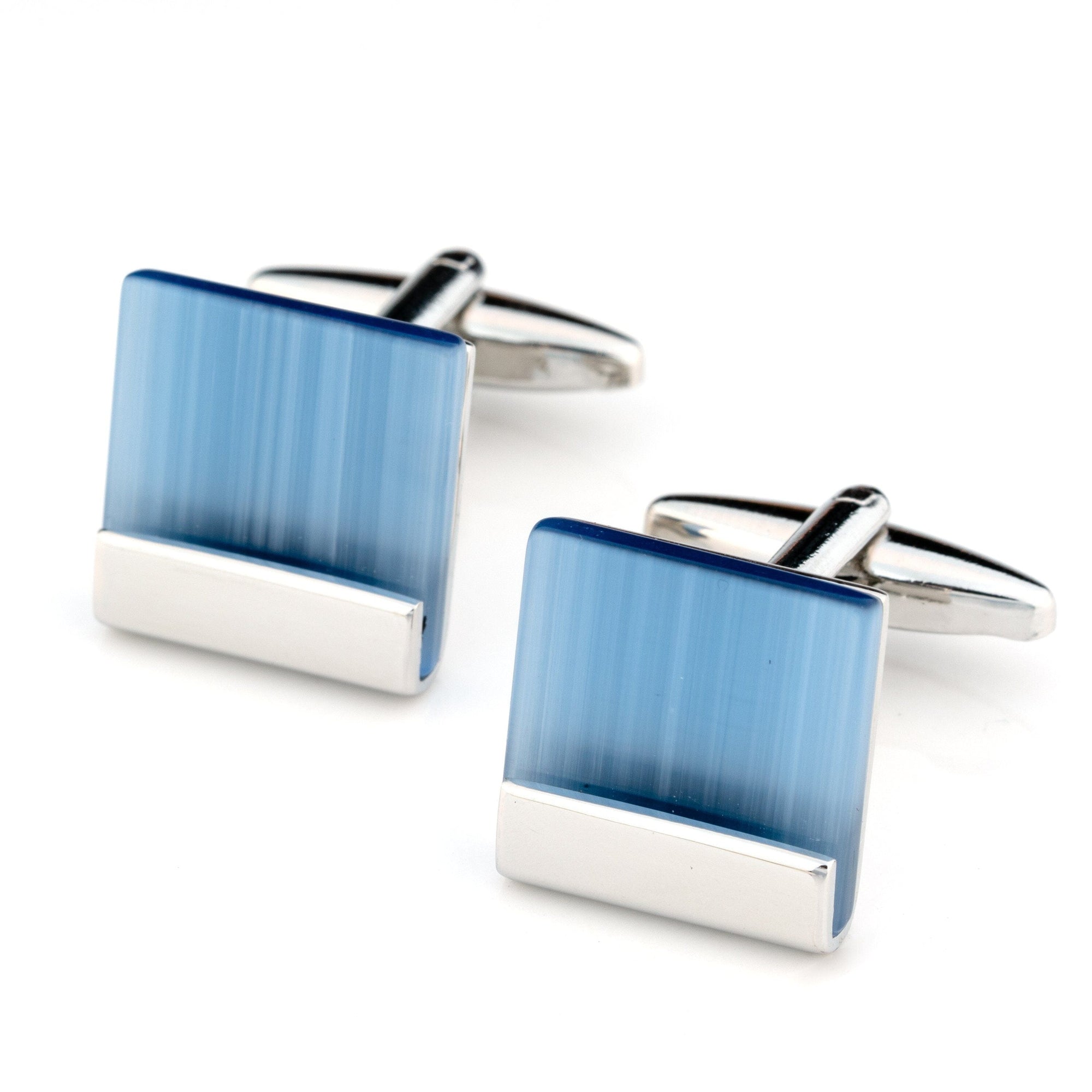 Blue Ice Cateye Cufflinks Classic & Modern Cufflinks Clinks Australia 