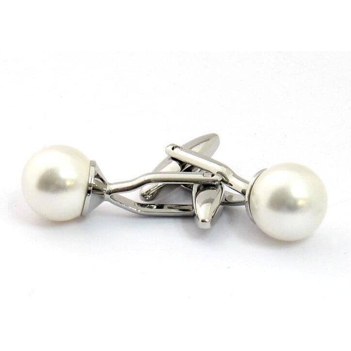 Crystal Pearl White Cufflinks Classic & Modern Cufflinks Clinks Australia Crystal Pearl White Cufflinks 