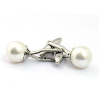 Crystal Pearl White Cufflinks Classic & Modern Cufflinks Clinks Australia Crystal Pearl White Cufflinks