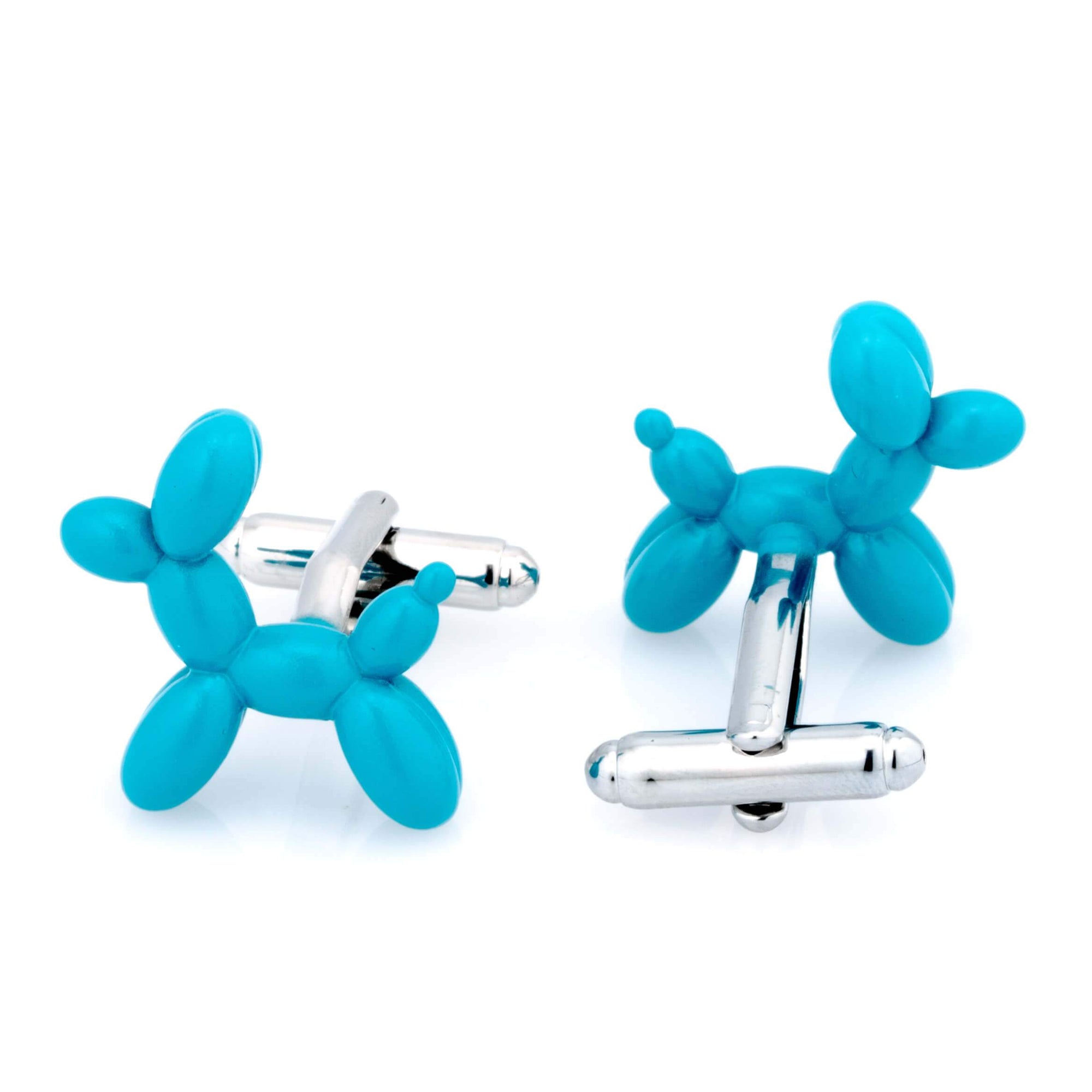 Aqua Blue Balloon Dog Cufflinks Novelty Cufflinks Clinks Australia Default 