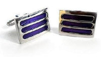 Three Purple Lines Cufflinks Classic & Modern Cufflinks Clinks Australia