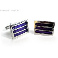 Three Purple Lines Cufflinks Classic & Modern Cufflinks Clinks Australia Three Purple Lines Cufflinks