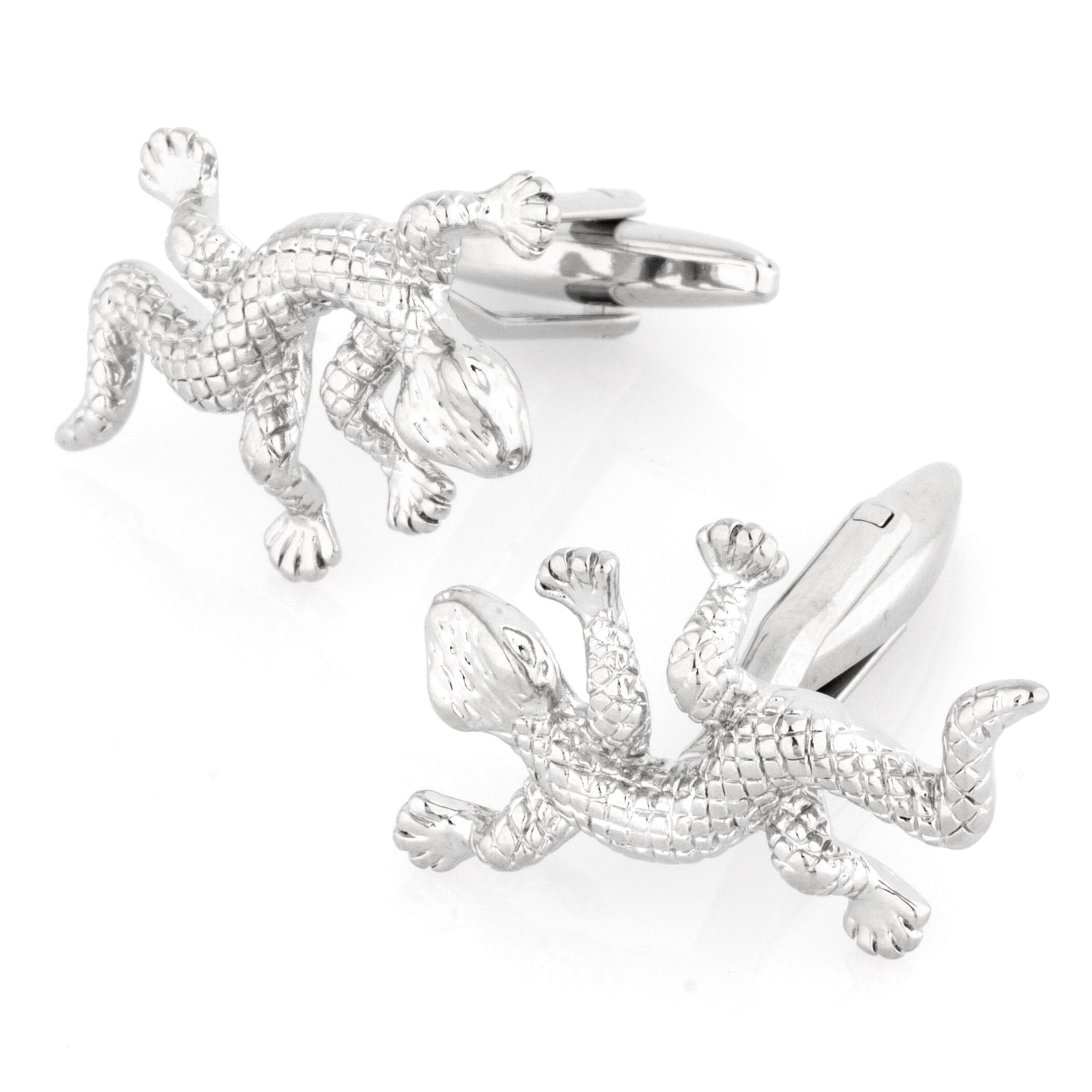 Silver Gecko Lizard Cufflinks Novelty Cufflinks Clinks Australia 