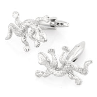 Silver Gecko Lizard Cufflinks Novelty Cufflinks Clinks Australia