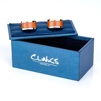 Sunset Orange Cateye Cufflinks Classic & Modern Cufflinks Clinks Australia