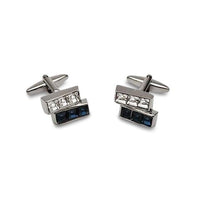 Two Bar Blue Crystals Cufflinks Classic & Modern Cufflinks Clinks Australia