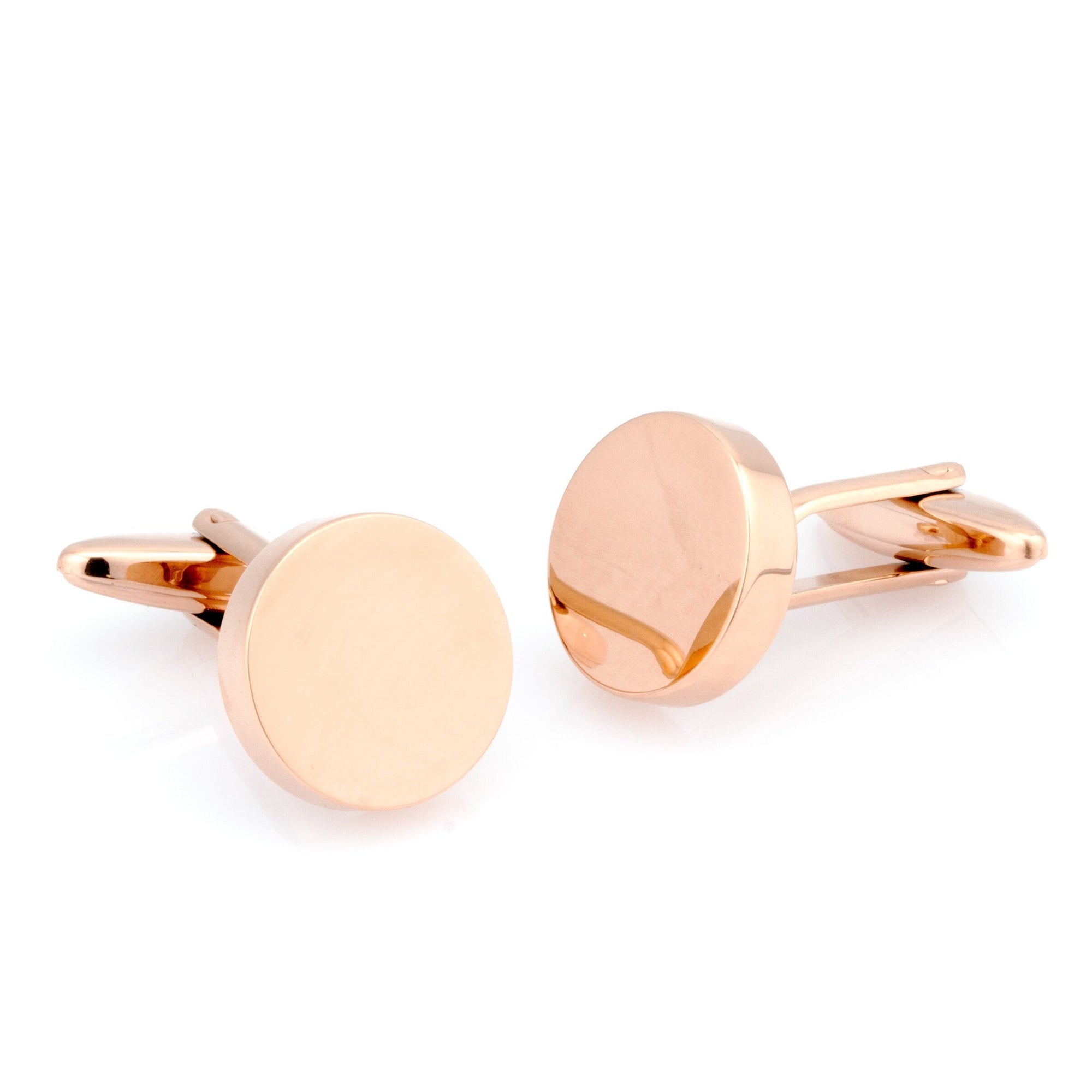 Engravable Round Cufflinks Rose Gold Classic & Modern Cufflinks Clinks Australia 