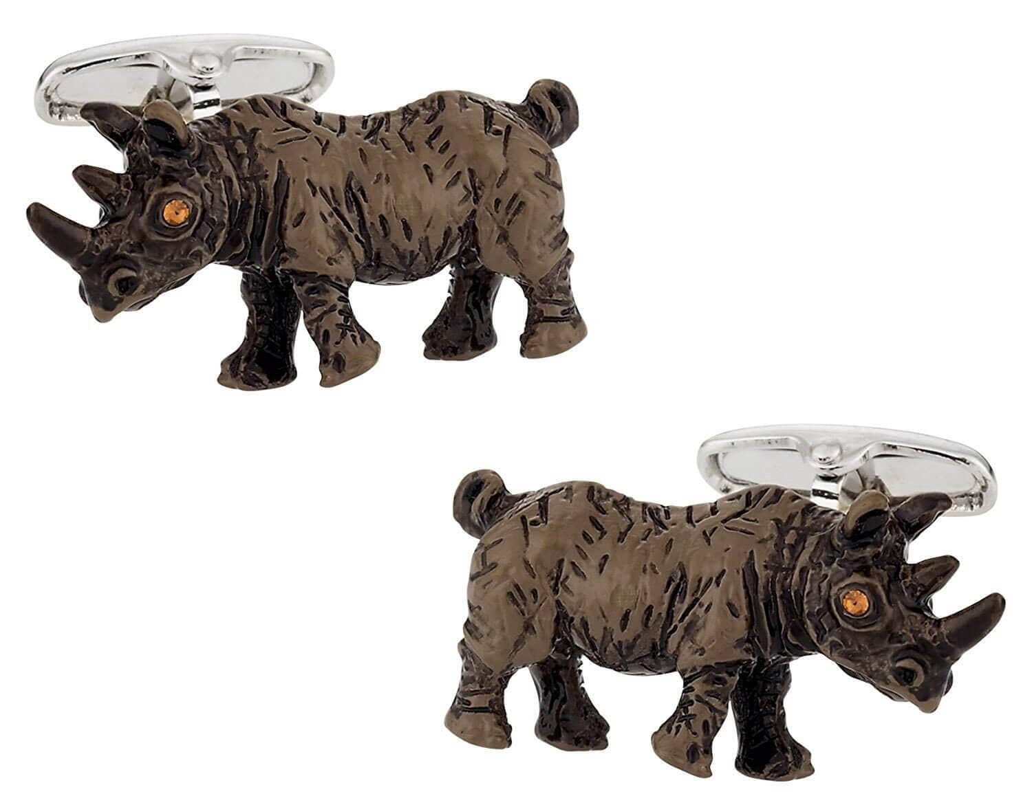 Colour Rhinoceros Cufflinks Novelty Cufflinks Clinks Australia Colour Rhinoceros Cufflinks 