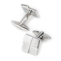 Silver Four-Square Cufflinks Classic & Modern Cufflinks Clinks Australia