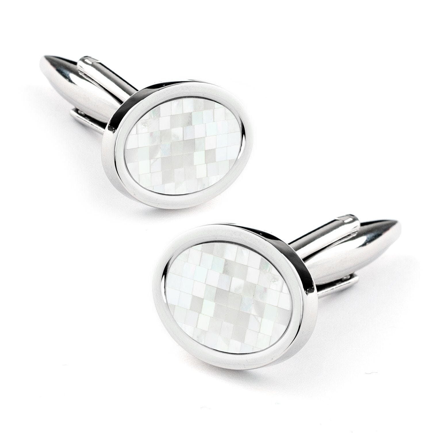 Crystal Mother of Pearl Mosaic Cufflinks Classic & Modern Cufflinks Clinks Australia 