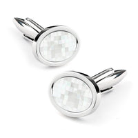 Crystal Mother of Pearl Mosaic Cufflinks Classic & Modern Cufflinks Clinks Australia