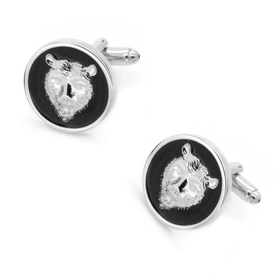 Bear Black Enamel Cufflinks Novelty Cufflinks Clinks Australia 