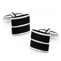 Dual Black Ice Cateye Silver Cufflinks Classic & Modern Cufflinks Clinks Australia Dual Black Ice Cateye Silver Cufflinks